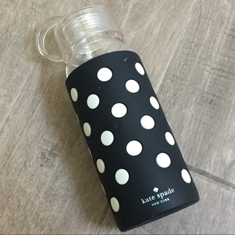 Kate Spade Glass Water Bottle with silicone sleeve